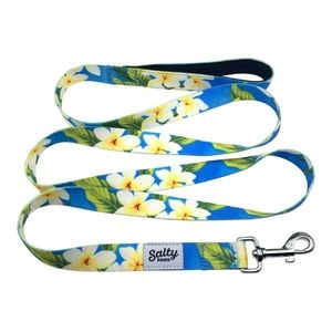 NWT Hawaiian Dog Leash Tropical Plumeria Floral 6' Length Neoprene Lined
